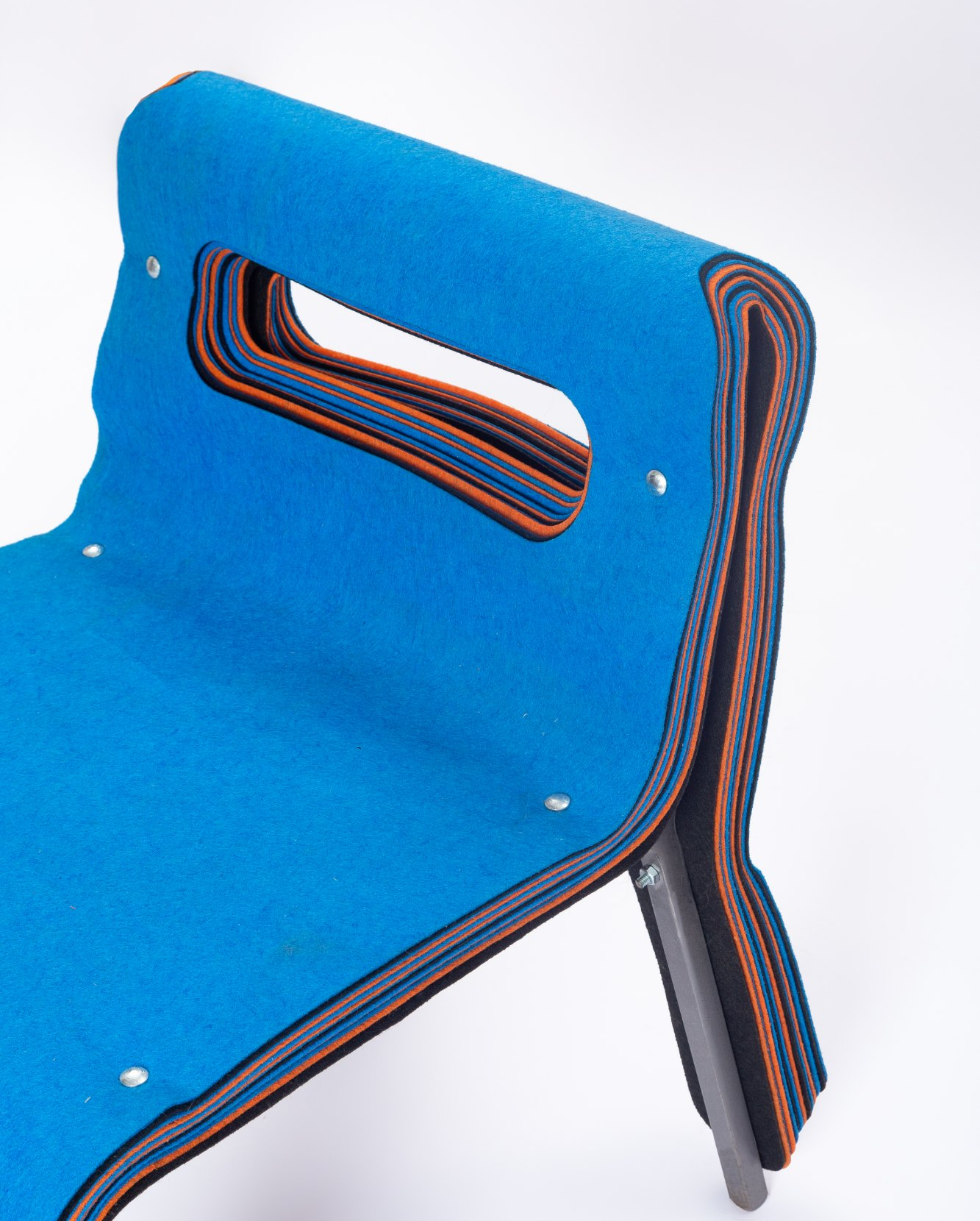 Carpete chair, three-quarter view