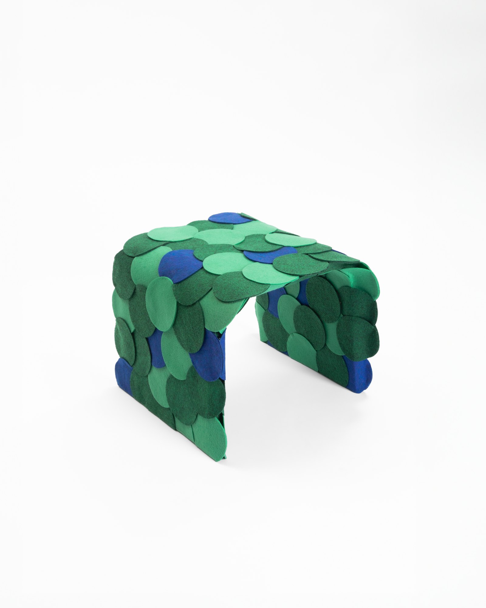 Detail of the green felt scales