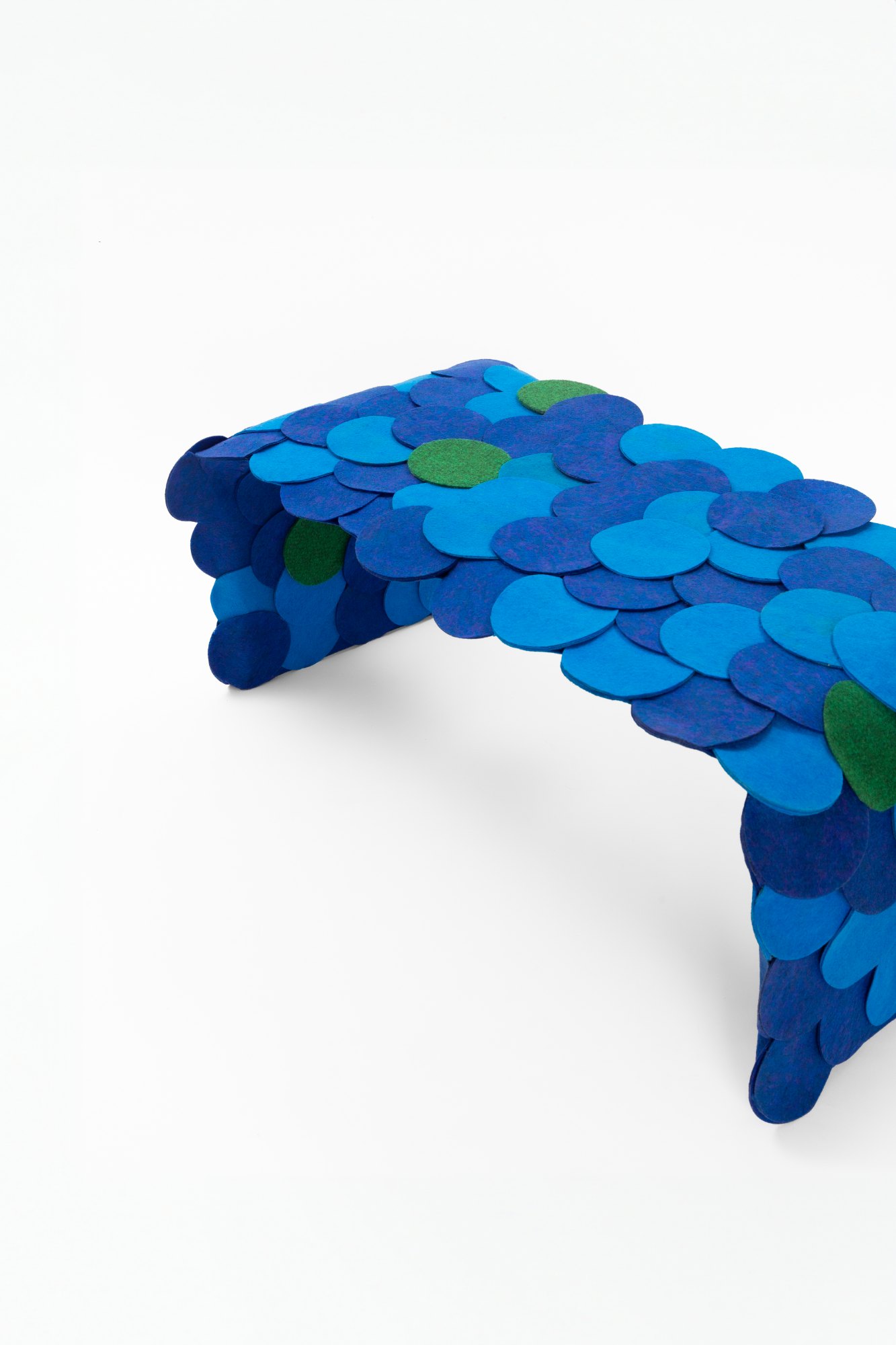Escama stool, multicolour felt