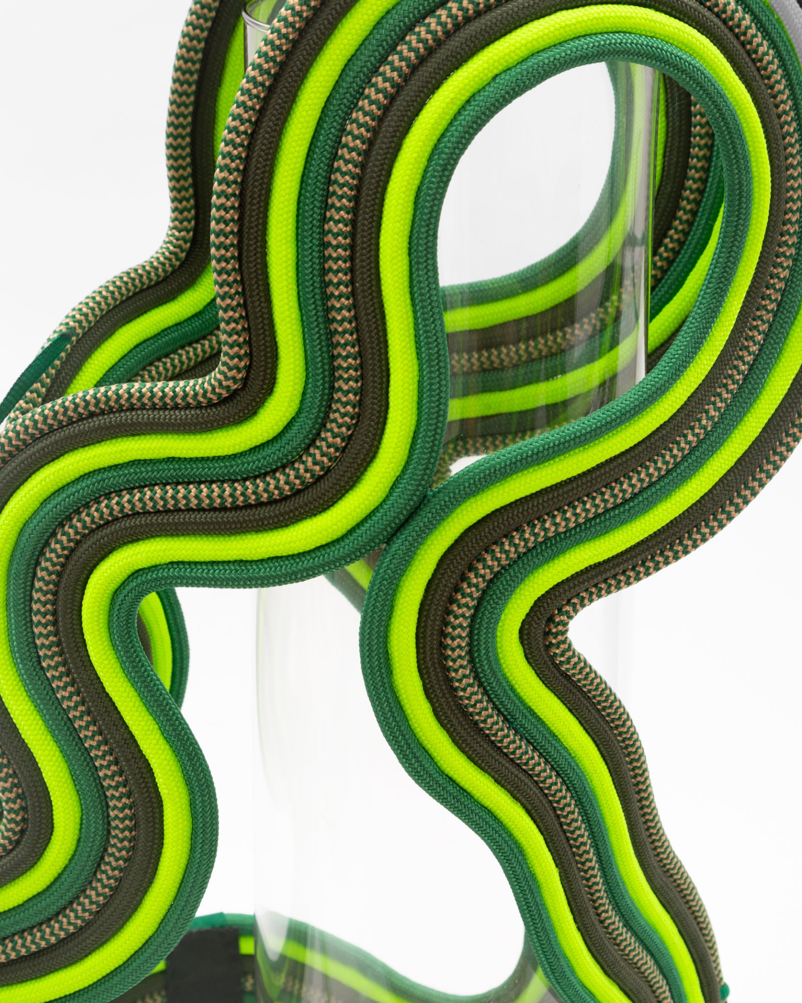 Detail of the woven green rope shell